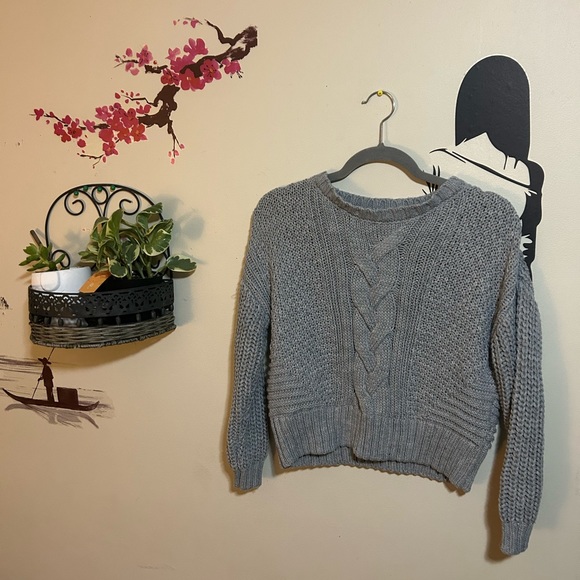 Grey Garage Cropped Sweater - Picture 5 of 7